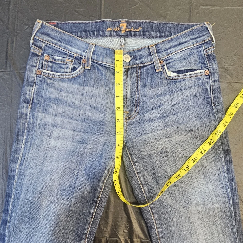 7 For All Mankind Dark Blue Boot Cut Jeans - Picture 6 of 14